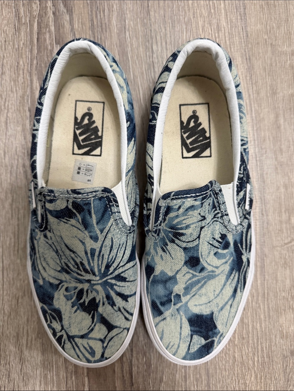 Vans Floral Slip-On Canvas Sneakers - denim